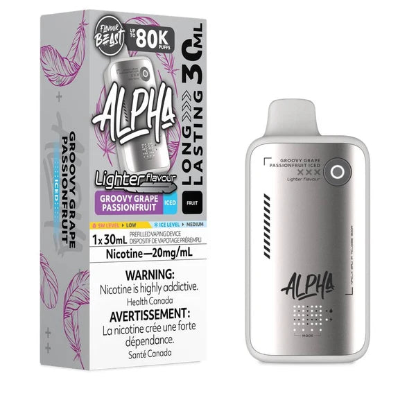 Flavour Beast Alpha Disposable - L.S. Groovy Grape Passionfruit Iced 20MG