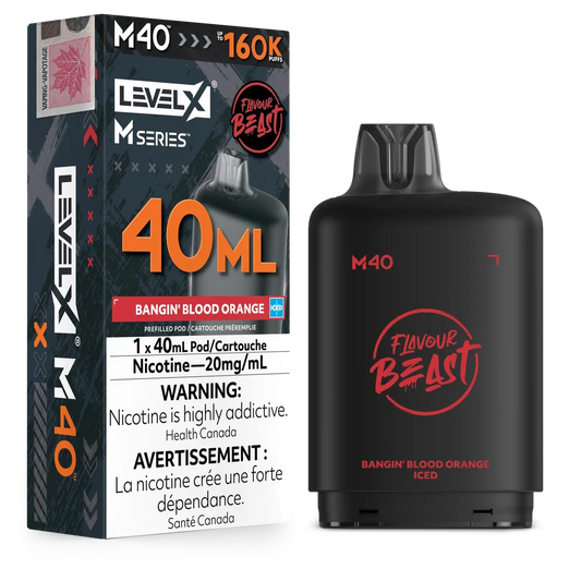 Level X M Series Pod 40ml - Flavour Beast - Bangin' Blood Orange Iced 20MG