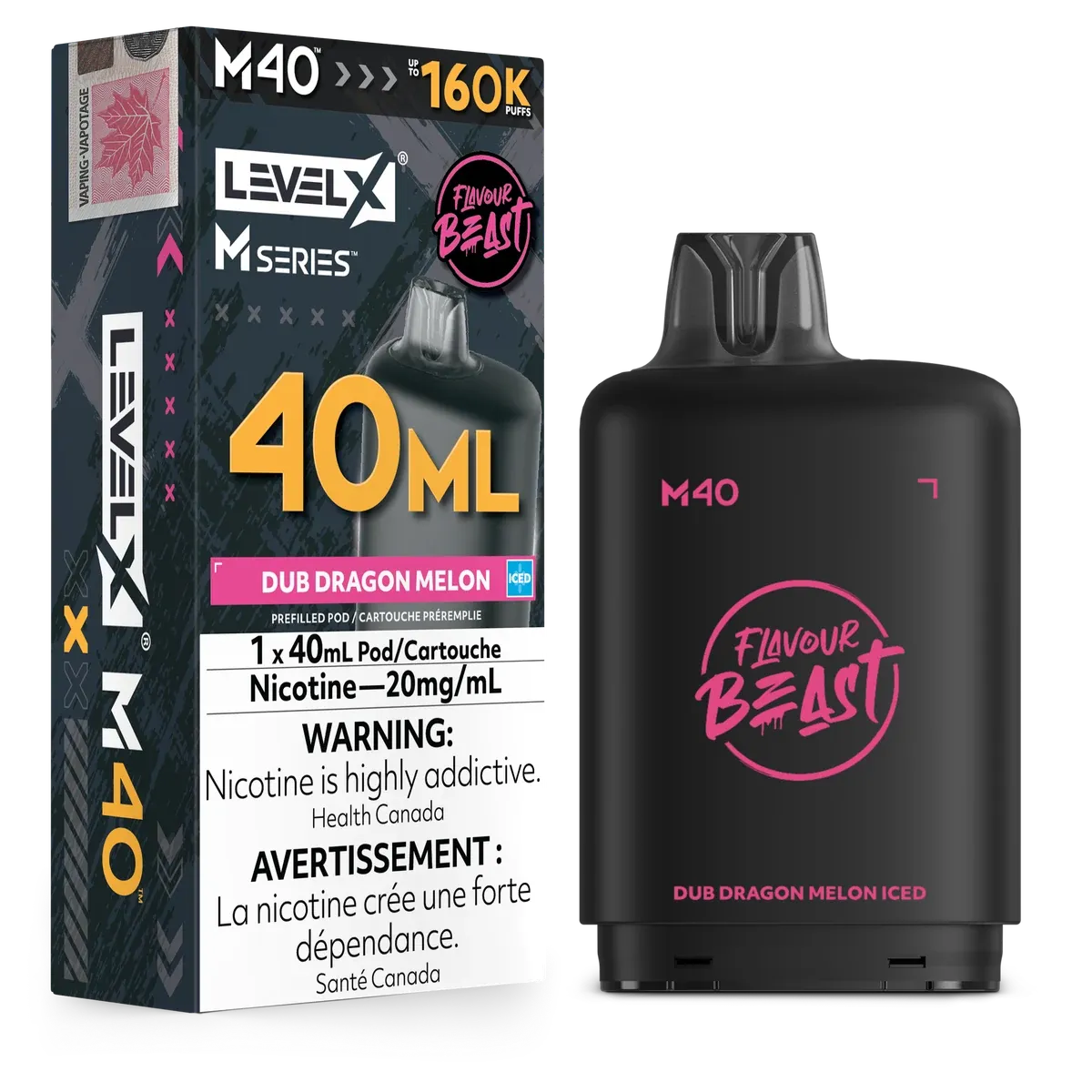 Level X M Series Pod 40ml - Flavour Beast - Dub Dragon Melon Iced 20MG