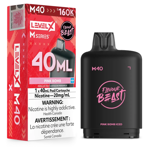 Level X M Series Pod 40ml - Flavour Beast - Pink Bomb Iced 20MG