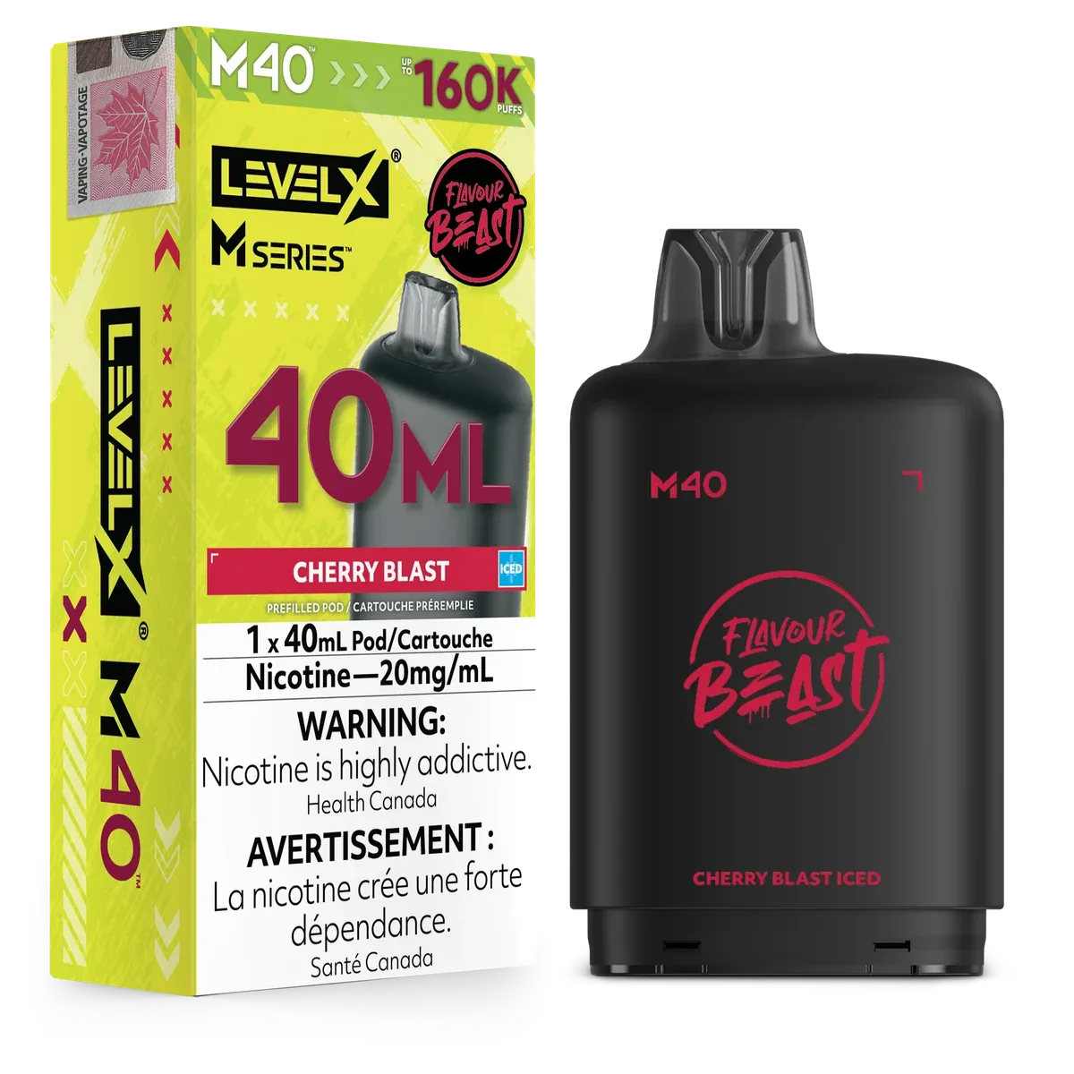 Level X M Series Pod 40ml - Flavour Beast - Cherry Blast Iced 20MG