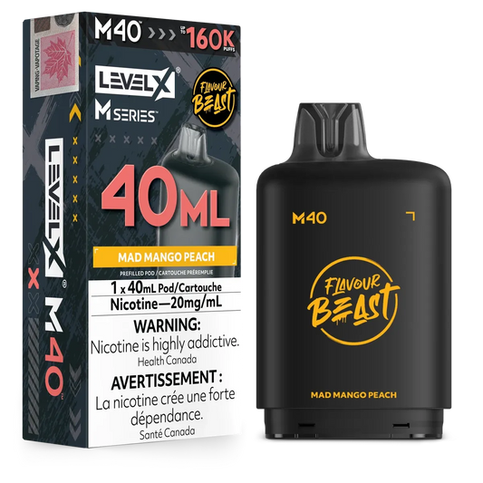 Level X M Series Pod 40ml - Flavour Beast - Mad Mango Peach 20MG