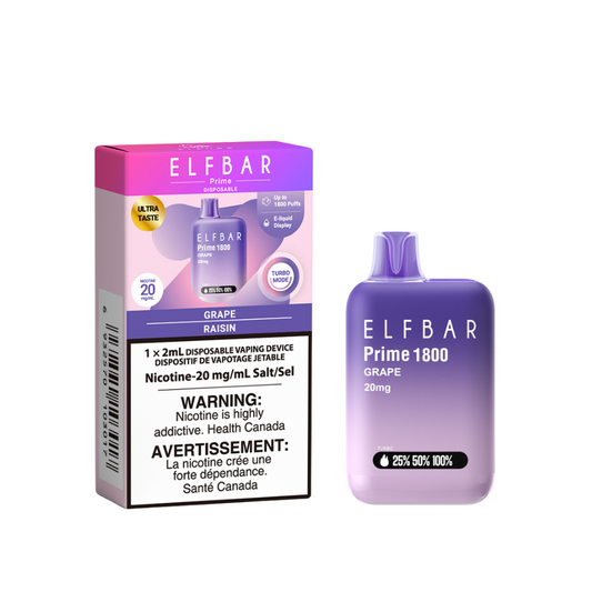 ELF Bar Prime 1800 Disposable Vape - Grape
