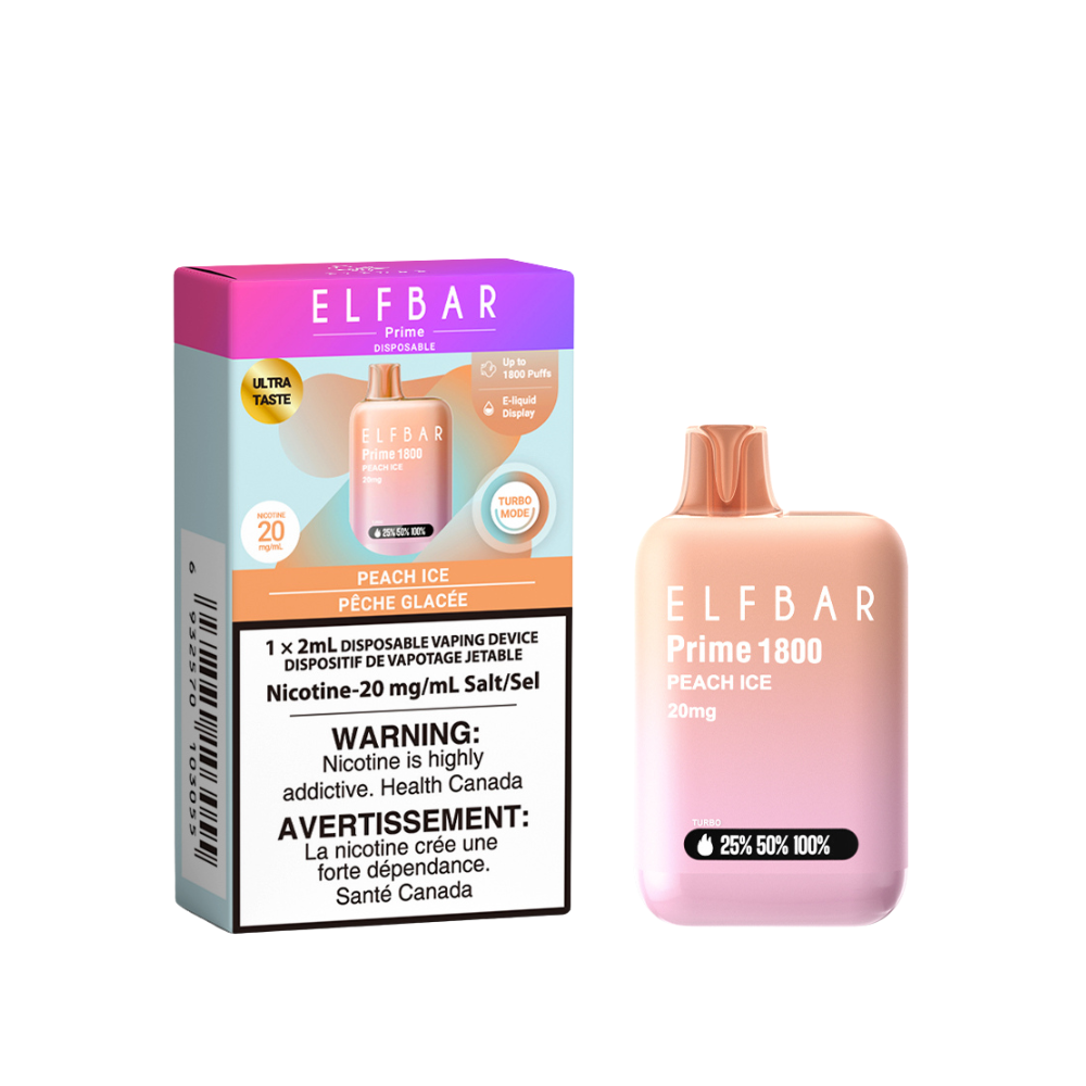 ELF Bar Prime 1800 Disposable Vape - Peach Ice